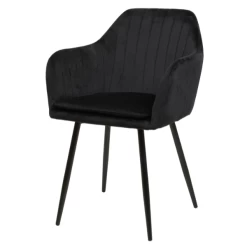 Chaise Coquille Monet Velours - Noir