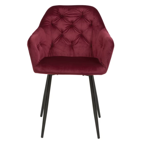 Chaise Coquille Percy Velours - Bordeaux 2 Chaise Coquille Percy Velours - Bordeaux – Image 2