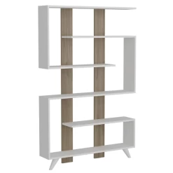 Bibliothèque Ouverte Antalya-blanc/bois De Noyer -Meubles Tables Et Chaises Shop Ontwerp zonder titel 2023 02 07T114625.572 4bac