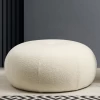 Comfy Chic Pouf Avec Pieds En Noyer | Bouclet White