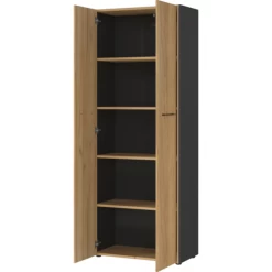 Classeur Robert 196 Cm 2 Portes - Anthracite/chêne