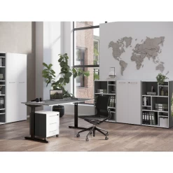 Plateau Jetta Avec 3 Tiroirs - Anthracite/blanc -Meubles Tables Et Chaises Shop Ontwerp zonder titel 2023 03 21T105628.369 3c9f