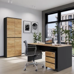 Classeur Miguel Avec 2 Portes Et 4 étagères - Anthracite/ochre -Meubles Tables Et Chaises Shop Ontwerp zonder titel 2023 03 21T141215.180 7f71