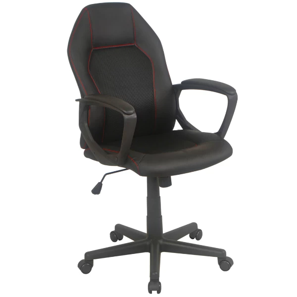 Chaise De Bureau Anuna-noir Mat/rouge 1 Chaise De Bureau Anuna-noir Mat/rouge