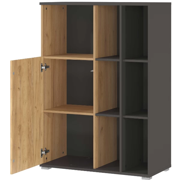 Classeur Fiene Avec 1 Porte Et 9 Compartiments - Anthracite/ochre 5 Classeur Fiene Avec 1 Porte Et 9 Compartiments - Anthracite/ochre – Image 5