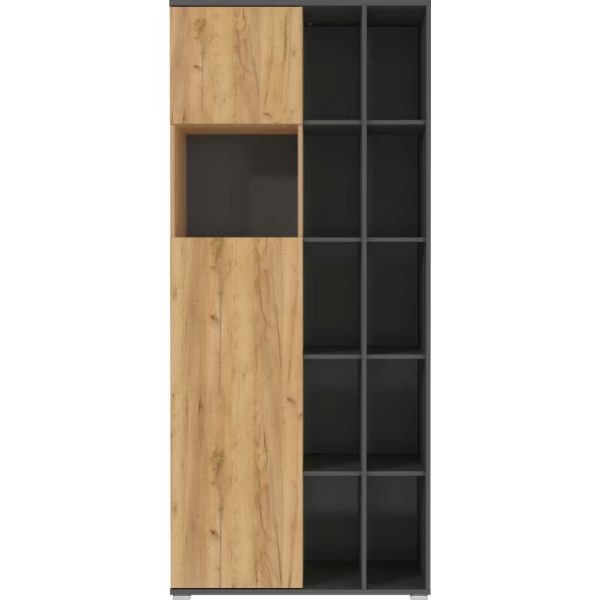 Classeur Fiene Avec 2 Portes Et 15 Compartiments - Anthracite/ochre 5 Classeur Fiene Avec 2 Portes Et 15 Compartiments - Anthracite/ochre – Image 5