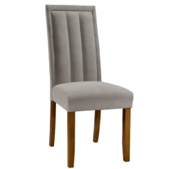 Chaise De Salle à Manger Nona-gris Clair/bois De Noyer