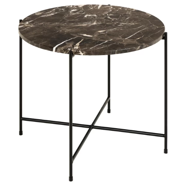 Table D'appoint Avila Ø52 Cm - Marbre Brun/noir 6 Table D'appoint Avila Ø52 Cm - Marbre Brun/noir – Image 6