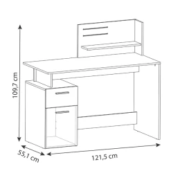 Bureau Pleun 1 Tiroir, 1 Porte Tournante, 1 Niche, 1 étagère Ouverte Et 2 élastiques-blanc Mat/gris Foncé 9 Bureau Pleun 1 Tiroir, 1 Porte Tournante, 1 Niche, 1 étagère Ouverte Et 2 élastiques-blanc Mat/gris Foncé -Meubles Tables Et Chaises Shop Ontwerp zonder titel 2023 05 09T082601.520 f964