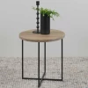 Table D'appoint Serafien ø 39 Cm-chêne/acier Noir