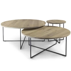 Table D'appoint Serafien ø 39 Cm-chêne/acier Noir -Meubles Tables Et Chaises Shop Ontwerp zonder titel 2023 05 17T160628.277 8943