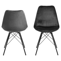 Chaise Coquille Irma En Velours - Gris Foncé/noir -Meubles Tables Et Chaises Shop Ontwerp zonder titel 2023 05 17T165906.184 7b4b