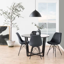 Chaise Coquille Irma En Velours - Gris Foncé/noir -Meubles Tables Et Chaises Shop Ontwerp zonder titel 2023 05 17T170034.029 71d5