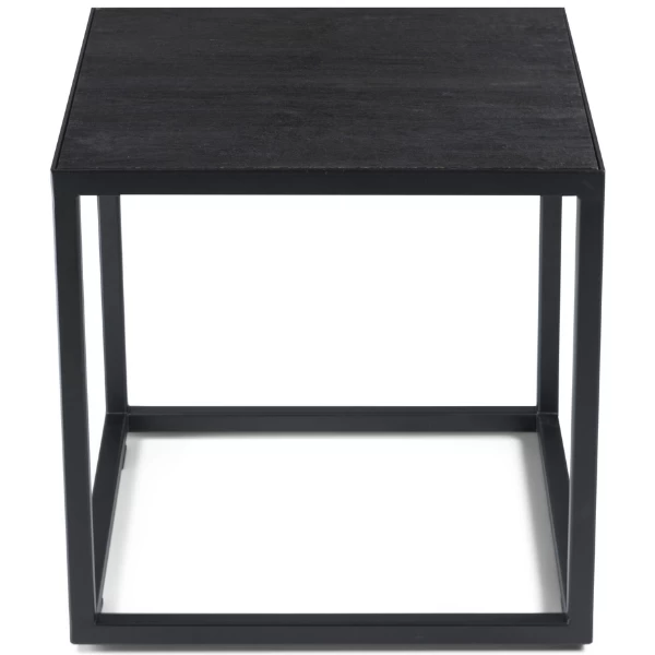 Table D'appoint Delfi 40 X 40 Cm-Chêne Brossé/acier 2 Table D'appoint Delfi 40 X 40 Cm-Chêne Brossé/acier – Image 2