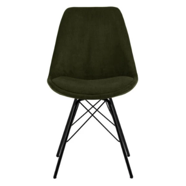 Chaise Coquille Irma En Velours - Vert Olive 6 Chaise Coquille Irma En Velours - Vert Olive – Image 6