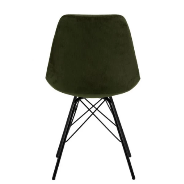 Chaise Coquille Irma En Velours - Vert Olive 7 Chaise Coquille Irma En Velours - Vert Olive – Image 7