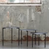 Set De 3 Tables D'appoint Dorien 42/42/46.5 X 32.5/39/44 X 44/43/46.5 Cm-noir