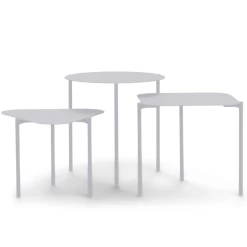 Set De 3 Tables D'appoint Dorien 42/42/46.5 X 32.5/39/44 X 44/43/46.5 Cm-gris
