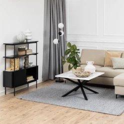 Bibliothèque Angus 94cm Avec 2 Portes Coulissantes - Noir -Meubles Tables Et Chaises Shop Ontwerp zonder titel 2023 06 23T114318.084 0b5d