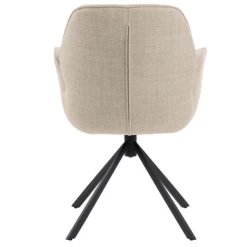 Chaise De Salle à Manger Pivotante Aubin Avec Accoudoirs - Beige/noir -Meubles Tables Et Chaises Shop Ontwerp zonder titel 2023 06 23T145016.625 552a