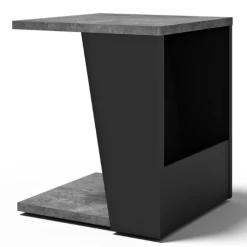 Table D'appoint Albérique 1 Niche Et 1 Compartiment De Rangement Sur Le Côté-béton/noir Mat -Meubles Tables Et Chaises Shop Ontwerp zonder titel 2023 06 26T113059.958 1 8bf7