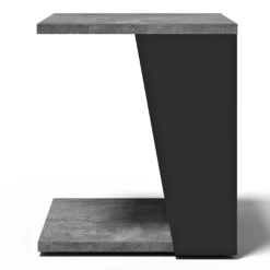 Table D'appoint Albérique 1 Niche Et 1 Compartiment De Rangement Sur Le Côté-béton/noir Mat -Meubles Tables Et Chaises Shop Ontwerp zonder titel 2023 06 26T113228.595 1 1 fa55