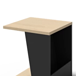 Table D'appoint Albérique 1 Niche Et 1 Compartiment De Rangement Sur Le Côté-chêne/noir Mat -Meubles Tables Et Chaises Shop Ontwerp zonder titel 2023 06 26T114004.808 1 1 0b37
