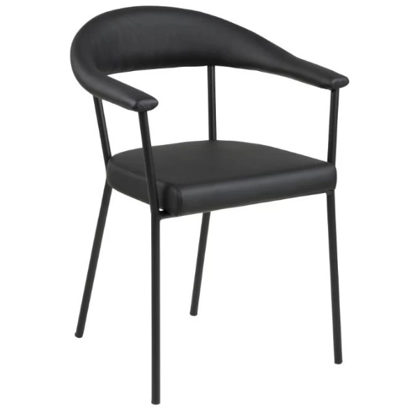 Chaise De Salle à Manger Hava Similicuir - Noir 1 Chaise De Salle à Manger Hava Similicuir - Noir