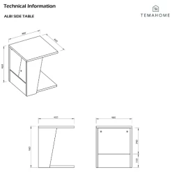 Table D'appoint Albérique 1 Niche Et 1 Compartiment De Rangement Sur Le Côté-béton/noir Mat -Meubles Tables Et Chaises Shop Ontwerp zonder titel 2023 06 26T144722.732 1 1 a014