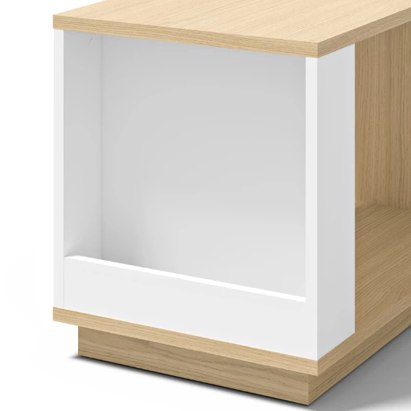 Table D'appoint Ellana 40 X 70 Cm 2 Niches-chêne Clair/blanc 6 Table D'appoint Ellana 40 X 70 Cm 2 Niches-chêne Clair/blanc – Image 6