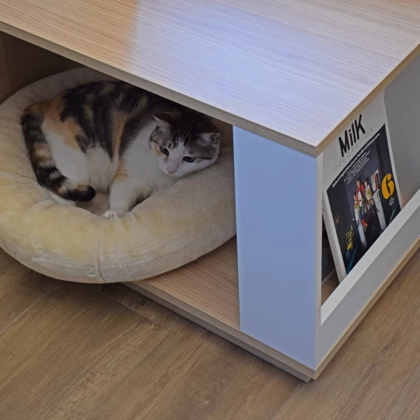 Table D'appoint Ellana 40 X 70 Cm 2 Niches-chêne Clair/blanc 3 Table D'appoint Ellana 40 X 70 Cm 2 Niches-chêne Clair/blanc – Image 3