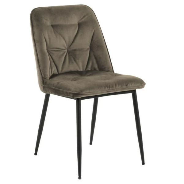 Chaise De Salle à Manger Lynn Velours En Métal - Taupe 10 Chaise De Salle à Manger Lynn Velours En Métal - Taupe – Image 10