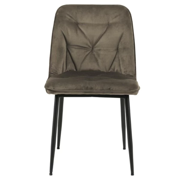 Chaise De Salle à Manger Lynn Velours En Métal - Taupe 8 Chaise De Salle à Manger Lynn Velours En Métal - Taupe – Image 8