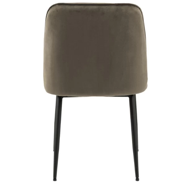 Chaise De Salle à Manger Lynn Velours En Métal - Taupe 7 Chaise De Salle à Manger Lynn Velours En Métal - Taupe – Image 7