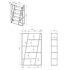 Bibliothèque Albérique 4 étagères-chêne/noir -Meubles Tables Et Chaises Shop Ontwerp zonder titel 2023 06 30T084201.731 1 c50f