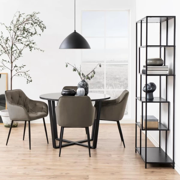 Chaise De Salle à Manger Lynn - Taupe/noir 4 Chaise De Salle à Manger Lynn - Taupe/noir – Image 4