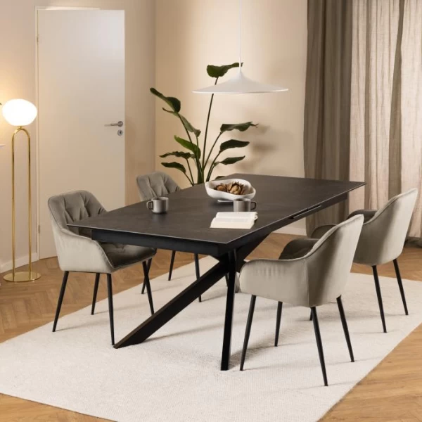 Chaise De Salle à Manger Lynn - Taupe/noir 2 Chaise De Salle à Manger Lynn - Taupe/noir – Image 2