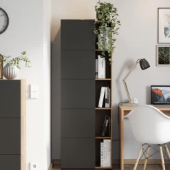 Classeur Oliveira 62x182cm Avec Quatre étagères - Décor Chêne/anthracite -Meubles Tables Et Chaises Shop Ontwerp zonder titel 2023 08 17T163938.029 dbe6