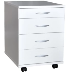 Caisson à Tiroirs Annevar 4 Tiroirs Et Plumier-blanc