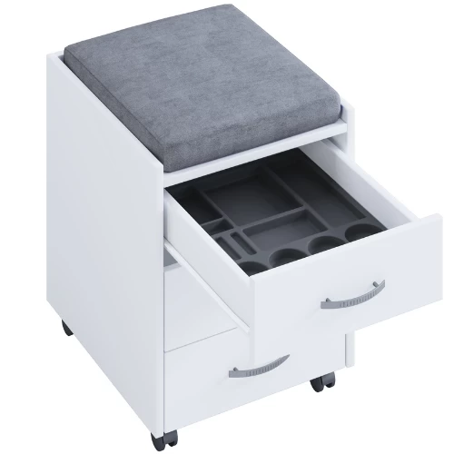 Caisson à Tiroirs Kjenta Avec Plumier Et Coussin De Siège Gris -3 Tiroirs 2 Caisson à Tiroirs Kjenta Avec Plumier Et Coussin De Siège Gris -3 Tiroirs – Image 2