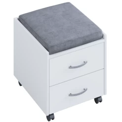 Caisson à Tiroirs Kjenta Avec Plumier Et Coussin De Siège Gris -2 Tiroirs