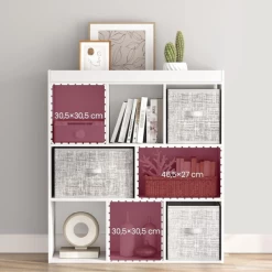 Bibliothèque Ouverte En Bois Blanc Avec Des Casiers, Meuble De Rangement Autonome, 97.5x30x100cm -Meubles Tables Et Chaises Shop Ontwerp zonder titel 2023 09 21T130419.187 d5e3