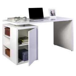 Bureau Cory 140x69cm Avec Espace De Rangement - Blanc Brillant -Meubles Tables Et Chaises Shop Ontwerp zonder titel 2023 09 21T161705.848 e3c8