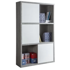 Armoire à Classeurs Prato 120cm Avec Deux Portes Coulissantes - Béton/blanc Brillant -Meubles Tables Et Chaises Shop Ontwerp zonder titel 2023 10 04T135057.426 3b8e