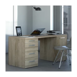 Bureau Morten Avec Quatre Tiroirs Et Armoire - Décor Chêne -Meubles Tables Et Chaises Shop Ontwerp zonder titel 2023 10 04T161959.622 732f 1