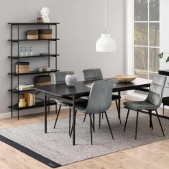 Bibliothèque Angus : Structure En Acier Noir, étagères En Frêne Noir -Meubles Tables Et Chaises Shop Ontwerp zonder titel 2023 10 09T165259.417 e2b1