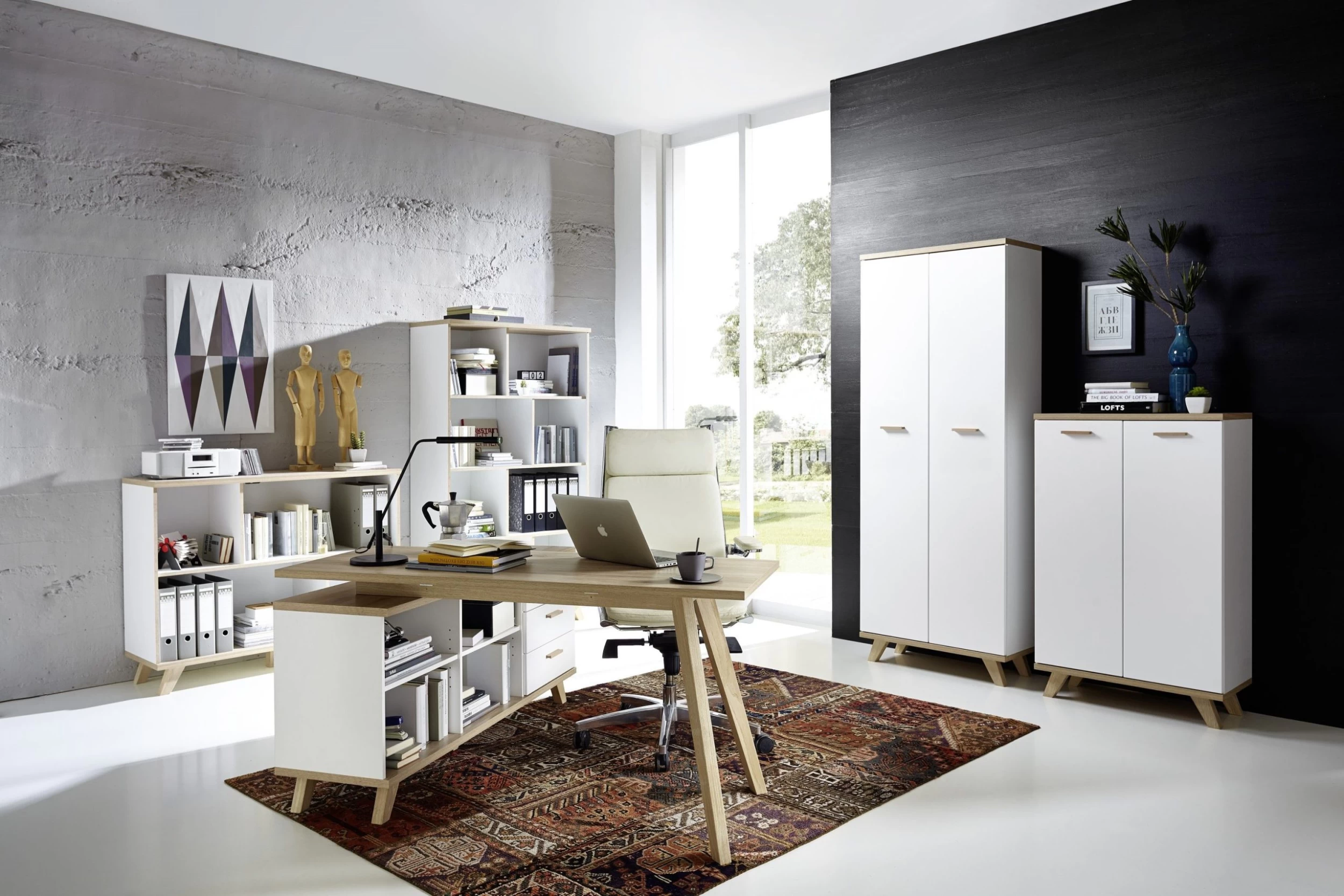 Bibliothèque/Armoire De Rangement Ousmane H193cm - Blanc 2 Bibliothèque/Armoire De Rangement Ousmane H193cm - Blanc – Image 2