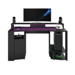 Bureau Gaming 152cm Avec Ruban LED - Noir -Meubles Tables Et Chaises Shop ROXXOR 6940 STAT STYLE LED F 9d79