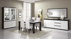 Table à Manger Roma 190x90 Cm Rectangle-noir/blanc Brillant -Meubles Tables Et Chaises Shop Roma zwart wit eetplaats kompleet 1 ccf1