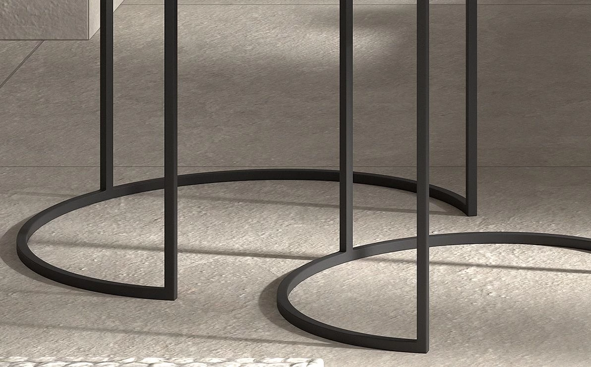 Lot De 2 Tables D'appoint Lana - Or/noir 3 Lot De 2 Tables D'appoint Lana - Or/noir – Image 3